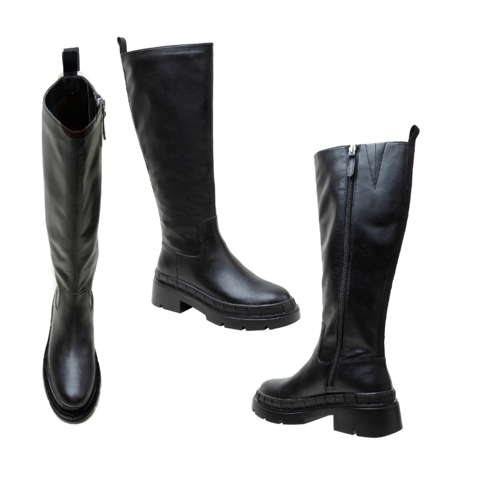 Lisa Vicky Moody Water Resistant Knee High Lug Sole Boot
